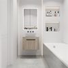 24 " Modern Design Float Bathroom Vanity With Ceramic Basin Set, Wall Mounted White Oak Vanity With Soft Close Door,KD-Packing,KD-Packing,2 Pieces Par