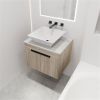 24 " Modern Design Float Bathroom Vanity With Ceramic Basin Set, Wall Mounted White Oak Vanity With Soft Close Door,KD-Packing,KD-Packing,2 Pieces Par
