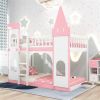 Castle Bunk Bed with Ladder - Pink