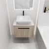 24 " Modern Design Float Bathroom Vanity With Ceramic Basin Set, Wall Mounted White Oak Vanity With Soft Close Door,KD-Packing,KD-Packing,2 Pieces Par
