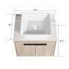 24 " Modern Design Float Bathroom Vanity With Ceramic Basin Set, Wall Mounted White Oak Vanity With Soft Close Door,KD-Packing,KD-Packing,2 Pieces Par