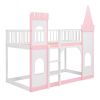 Castle Bunk Bed with Ladder - Pink