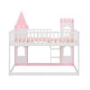 Castle Bunk Bed with Ladder - Pink