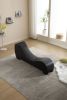 Factory Direct Yoga Chaise Lounge Collection for Stretching & Relaxation Modern Faux Leather Curved Sofa, Modern Faux Leather Curved Sofa, Living Room